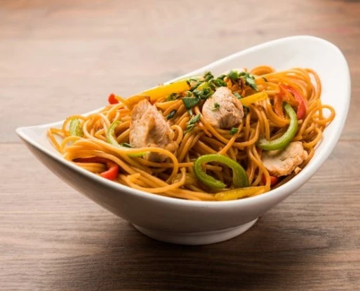Wok-tossed Hakka Noodles with perfect texture and flavor